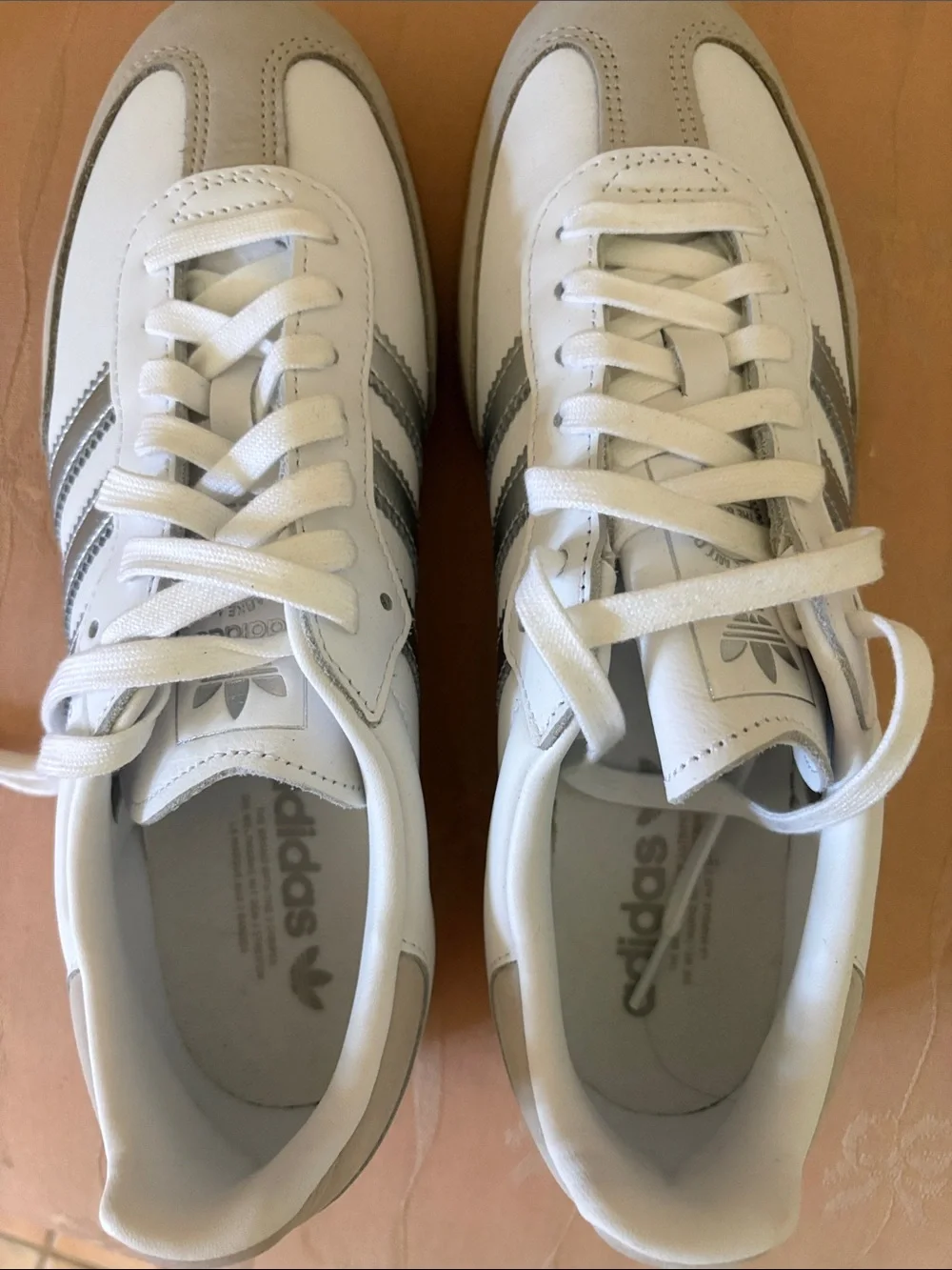 adidas Samba OG White and Silver Sneakers NWT - Picture 2 of 7